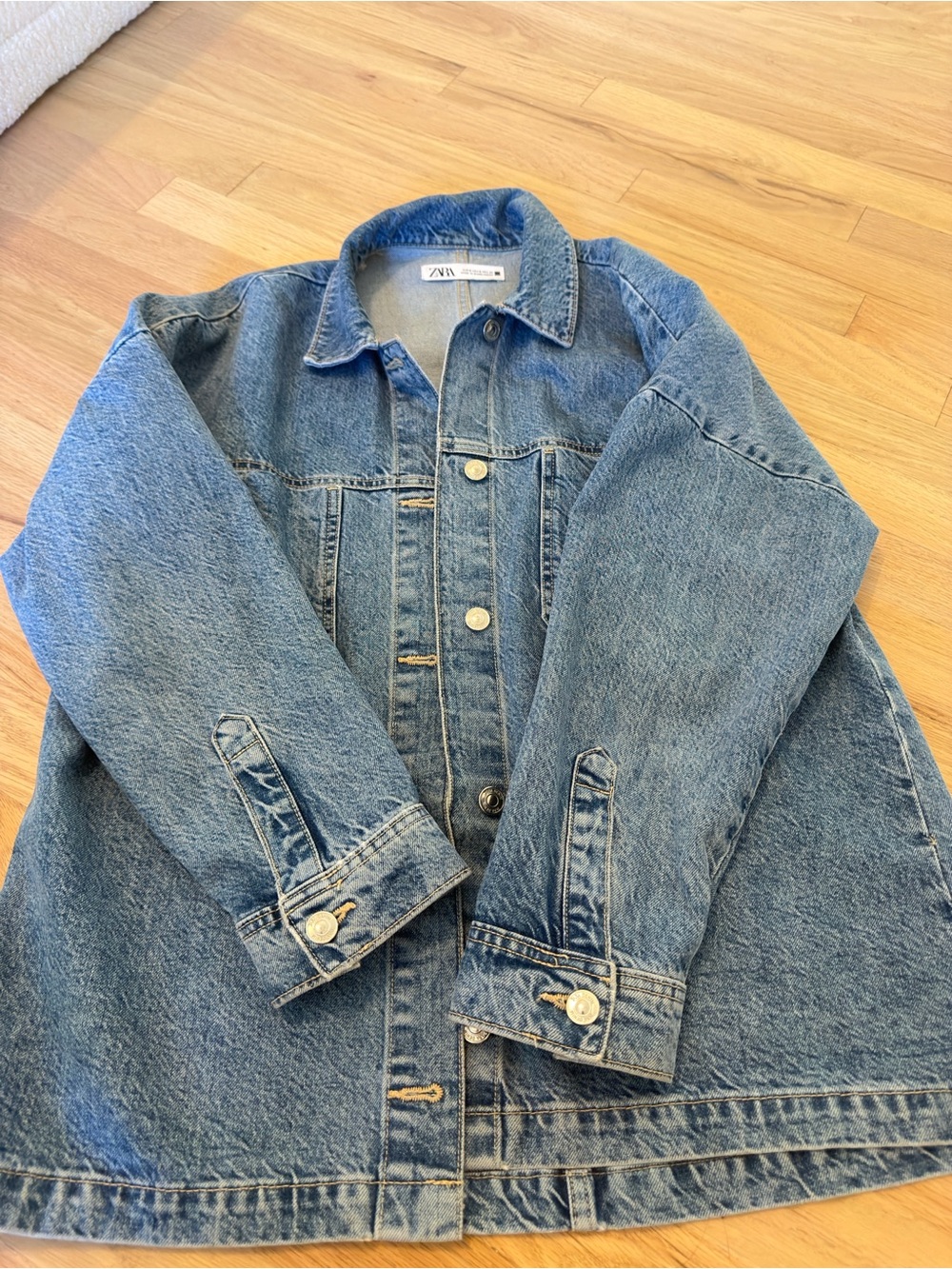 Zara Light Blue Oversized Denim Jacket